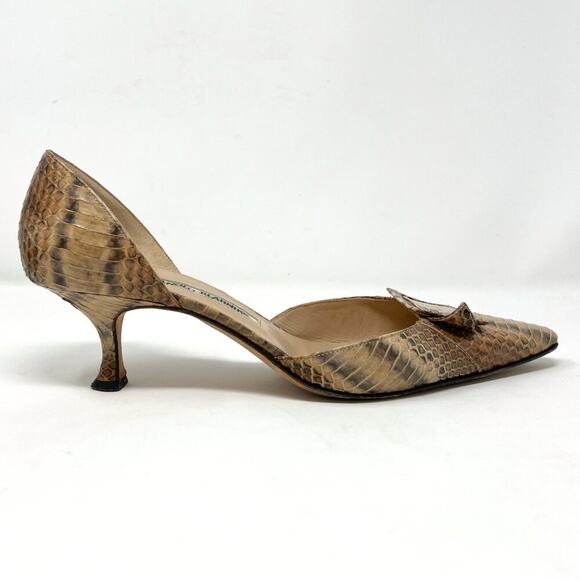 Manolo Blahnik Vintage Python Kitten Heel Pumps – Size 40 - Picture 3 of 9
